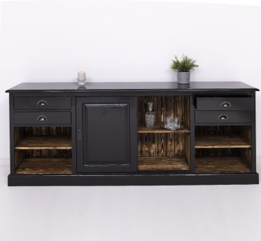 Mobilier de bar cu suport pentru pahare si sticle BAS de la Rustic Butique PS699BAS - Culoare Ext._P150 / Culoare Int._P064 - DUBLU COLOR