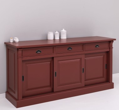 Bufet cu  3 usi glisante pline, 3 sertare, BAS de la Rustic Butique PS727BAS - Culoare Ext._P029 / Culoare Int._P004 - DUBLU COLOR