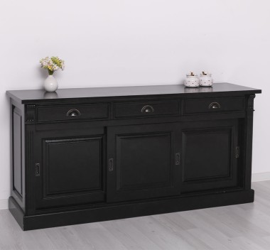 Bufet cu  3 usi glisante pline, 3 sertare, BAS de la Rustic Butique PS727BAS - Culoare Ext._P150 / Culoare Int._P002 - DUBLU COLOR