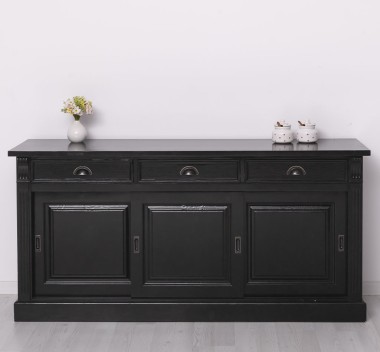 Bufet cu  3 usi glisante pline, 3 sertare, BAS de la Rustic Butique PS727BAS - Culoare Ext._P150 / Culoare Int._P002 - DUBLU COLOR