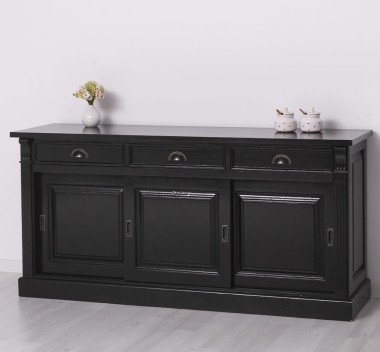 Bufet cu  3 usi glisante pline, 3 sertare, BAS de la Rustic Butique PS727BAS - Culoare Ext._P150 / Culoare Int._P002 - DUBLU COLOR