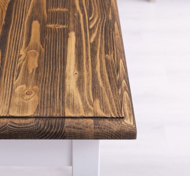 Masa cu picioare strunjite, dim. 80x80x78 de la Rustic Butique PS660 - Culoare Top_P064 - Culoare Corp_P004 - DUBLU COLOR