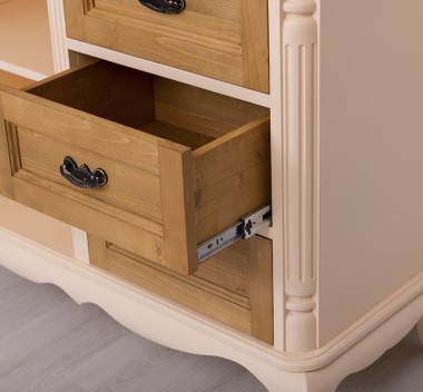 Comoda cu 1 usa si 3 sertare Chic, sertare pe sine soft close de la Rustic Butique PS645 - Culoare Corp_P025 - Culoare Usi si Sertare_P002 - DUBLU COLOR