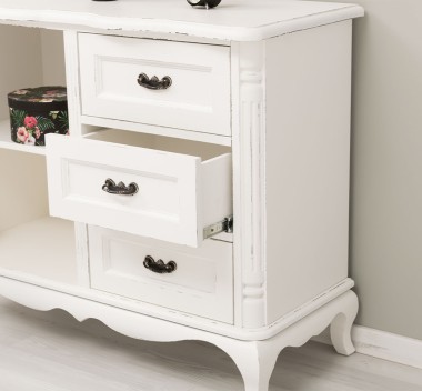 Comoda cu 1 usa si 3 sertare Chic, sertare pe sine soft close de la Rustic Butique PS645 - Culoare_P086++P039A - 2 STRATURI DE CULORI ANTICHIZAT