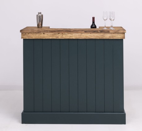 Tejghea de bar cu dungi verticale 120 cm de la Rustic Butique PS696 - Culoare Top_P064 - Culoare Corp_P087 - DUBLU COLOR