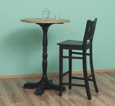 Masa de bar cu blat rotund 110cm de la Rustic Butique PS672 - Culoare Top_P082 - Culoare Corp_P003 - DUBLU COLOR