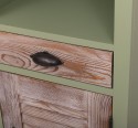 Dulap baie cu o usa shutter, un sertar si doua rafturi de la Rustic Butique PS669 - Culoare Corp_P054 - Culoare Usi si Sertare_P071 - Culoare Cornisa_P071 - DUBLU COLOR