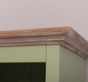 Dulap baie cu o usa shutter, un sertar si doua rafturi de la Rustic Butique PS669 - Culoare Corp_P054 - Culoare Usi si Sertare_P071 - Culoare Cornisa_P071 - DUBLU COLOR