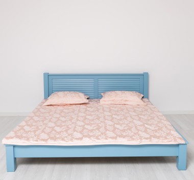 Pat cu tablie tip jaluzele 160x200cm, Colectia Shutter de la Rustic Butique PS614 - Culoare_P053 - VOPSIT