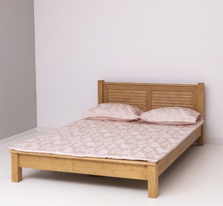 Pat cu tablie tip jaluzele 90x200cm, Colectia Shutter de la Rustic Butique PS614 - Culoare_P002 - CERUIT
