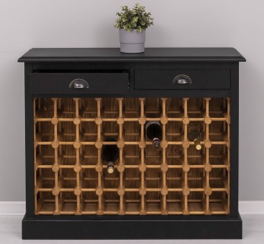 Suport sticle vin cu 2 sertare de la Rustic Butique PS656 - Culoare Ext._P003 / Culoare Int._P002 - DUBLU COLOR