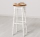 Scaun de bar cu picioare strunjite de la Rustic Butique PS655 - Culoare Top_P064 - Culoare Corp_P039A - DUBLU COLOR
