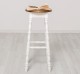 Scaun de bar cu picioare strunjite de la Rustic Butique PS655 - Culoare Top_P064 - Culoare Corp_P039A - DUBLU COLOR
