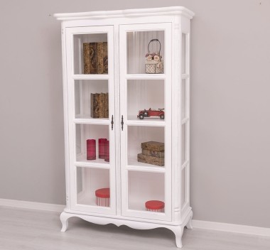 Vitrina cu 2 usi Chic de la Rustic Butique PS653 - Culoare_P030++P004A - 2 STRATURI DE CULORI ANTICHIZAT