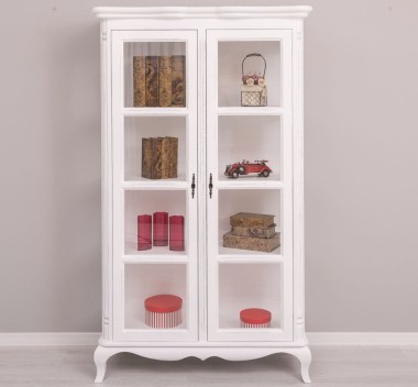 Vitrina cu 2 usi Chic de la Rustic Butique PS653 - Culoare_P030++P004A - 2 STRATURI DE CULORI ANTICHIZAT