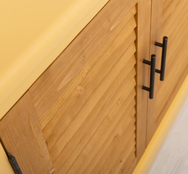 Bufet cu 2 usi, Colectia Shutter de la Rustic Butique PS568 - Culoare Corp_P050 - Culoare Sertare_P002 - DUBLU COLOR