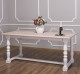 Masa monasterial cu picioare strunjite 180x90cm, blat stejar de la Rustic Butique PS581 - Culoare Top_P035 - Culoare Corp_P004 - DUBLU COLOR