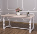 Masa monasterial cu picioare strunjite 180x90cm, blat stejar de la Rustic Butique PS581 - Culoare Top_P035 - Culoare Corp_P004 - DUBLU COLOR