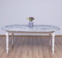 Masa ovala extensibila 180/220cm de la Rustic Butique PS524 - Culoare Top_P065 - Culoare Corp_P015A - DUBLU COLOR