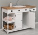 Dulap baie pentru lavoar cu 2 usi si 2 polite, blat stejar - lavoarul nu este inclus in pret de la Rustic Butique PS545 - Culoare Top_P061 - Culoare Corp_P004 - DUBLU COLOR