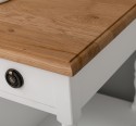 Dulap baie pentru lavoar cu 2 usi si 2 polite, blat stejar - lavoarul nu este inclus in pret de la Rustic Butique PS545 - Culoare Top_P061 - Culoare Corp_P004 - DUBLU COLOR