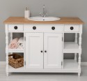Dulap baie pentru lavoar cu 2 usi si 2 polite, blat stejar - lavoarul nu este inclus in pret de la Rustic Butique PS545 - Culoare Top_P061 - Culoare Corp_P004 - DUBLU COLOR
