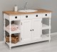 Dulap baie pentru lavoar cu 2 usi si 2 polite, blat stejar - lavoarul nu este inclus in pret de la Rustic Butique PS545 - Culoare Top_P061 - Culoare Corp_P004 - DUBLU COLOR