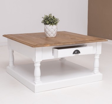 Masa cafea cu 1 sertar de la Rustic Butique PS583 - Culoare Top_P001 - Culoare Corp_P029++P004A - TRIPLU COLOR