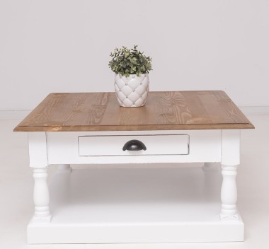 Masa cafea cu 1 sertar de la Rustic Butique PS583 - Culoare Top_P001 - Culoare Corp_P029++P004A - TRIPLU COLOR
