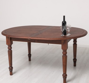 Masa ovala extensibila 180/220cm, blat stejar de la Rustic Butique PS524 - Culoare_P081 - LACUIT & VOPSIT