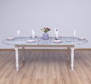 Masa ovala extensibila 210/250cm de la Rustic Butique PS524 - Culoare Top_P065 - Culoare Corp_P015A - DUBLU COLOR