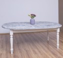 Masa ovala extensibila 210/250cm de la Rustic Butique PS524 - Culoare Top_P065 - Culoare Corp_P015A - DUBLU COLOR