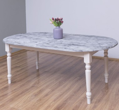 Masa ovala extensibila 210/250cm de la Rustic Butique PS524 - Culoare Top_P065 - Culoare Corp_P015A - DUBLU COLOR
