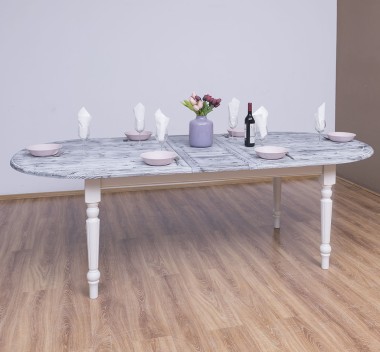 Masa ovala extensibila 210/250cm de la Rustic Butique PS524 - Culoare Top_P065 - Culoare Corp_P015A - DUBLU COLOR