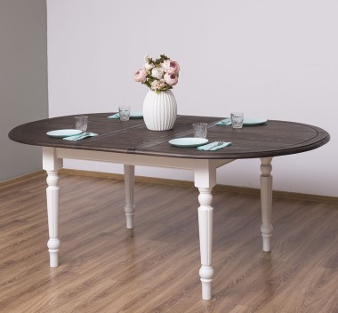 Masa ovala extensibila 210/250cm de la Rustic Butique PS524 - Culoare Top_P062 - Culoare Corp_P039 - DUBLU COLOR