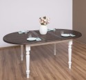 Masa ovala extensibila 210/250cm de la Rustic Butique PS524 - Culoare Top_P062 - Culoare Corp_P039 - DUBLU COLOR