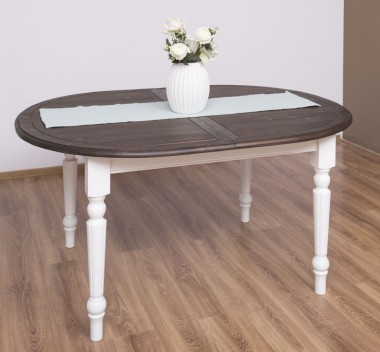 Masa ovala extensibila 210/250cm de la Rustic Butique PS524 - Culoare Top_P062 - Culoare Corp_P039 - DUBLU COLOR