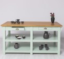 Insula de bucatarie mare cu 4 sertare de la Rustic Butique PS607 - Culoare Top_P082 -Culoare Corp_P092 - DUBLU COLOR