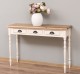 Consola cu picioare strunjite, 3 sertare, blat stejar de la Rustic Butique PS496 - Culoare Top_P061 - Culoare Corp_P028++P025A - TRIPLU COLOR