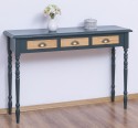 Consola cu picioare strunjite, 3 sertare de la Rustic Butique PS496 - Culoare Corp_P087 - Culoare Sertare_P002 - DUBLU COLOR