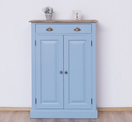 Dulap cu 2 usi si 1 sertar, blat stejar de la Rustic Butique PS422 - Culoare Top_P089 - Culoare Corp_P053 - DUBLU COLOR