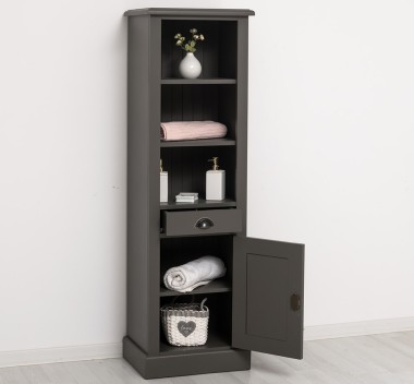 Dulap baie cu 1 usa, 1 sertar, 2 rafturi de la Rustic Butique PS420 - Culoare_P022A - VOPSIT ANTICHIZAT