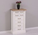 Comoda cu 8 sertare, blat stejar, Colectia Directoire de la Rustic Butique PS486 - Culoare Top_P061 - Culoare Corp_P039 - DUBLU COLOR