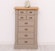 Comoda cu 8 sertare, blat stejar, Colectia Directoire de la Rustic Butique PS486 - Culoare Top_P002 - Culoare Corp_P030 - DUBLU COLOR