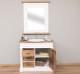 Dulap baie ornamentat pentru lavoar cu 3 sertare si 1 usa - lavoarul nu este inclus in pret de la Rustic Butique PS543 - Culoare Top_P064 - Culoare Corp_P004 - oglinda neinclus in pert - DUBLU COLOR