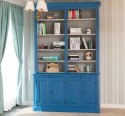 Biblioteca cu 4 usi BAS + etajera dubla SUP de la Rustic Butique PS405BAS+SUP - Culoare Ext._P045 / Culoare Int._P010 - DUBLU COLOR