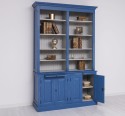 Biblioteca cu 4 usi BAS + etajera dubla SUP de la Rustic Butique PS405BAS+SUP - Culoare Ext._P045 / Culoare Int._P010 - DUBLU COLOR
