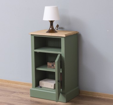 Noptiera cu 1 usa si spatiu deschis de la Rustic Butique PS435 - Culoare Top_P002 - Culoare Corp_P038A - DUBLU COLOR