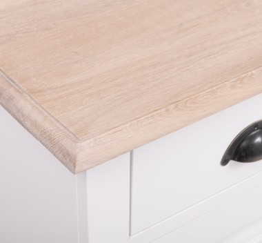Dulap cu 2 usi si 2 sertare, blat stejar de la Rustic Butique PS432 - TopOak - Culoare Top_P035 - Culoare Corp_P004 - DUBLU COLOR