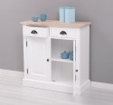Dulap cu 2 usi si 2 sertare, blat stejar de la Rustic Butique PS432 - TopOak - Culoare Top_P035 - Culoare Corp_P004 - DUBLU COLOR